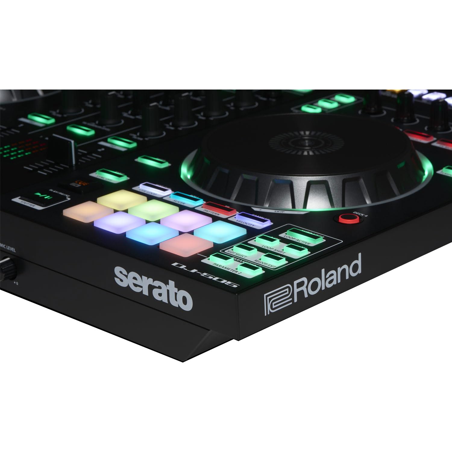Roland DJ Controller DJ-505 2-Kanal 4-Deck DJ-Pult mit keepdrum Mikrofasertuch