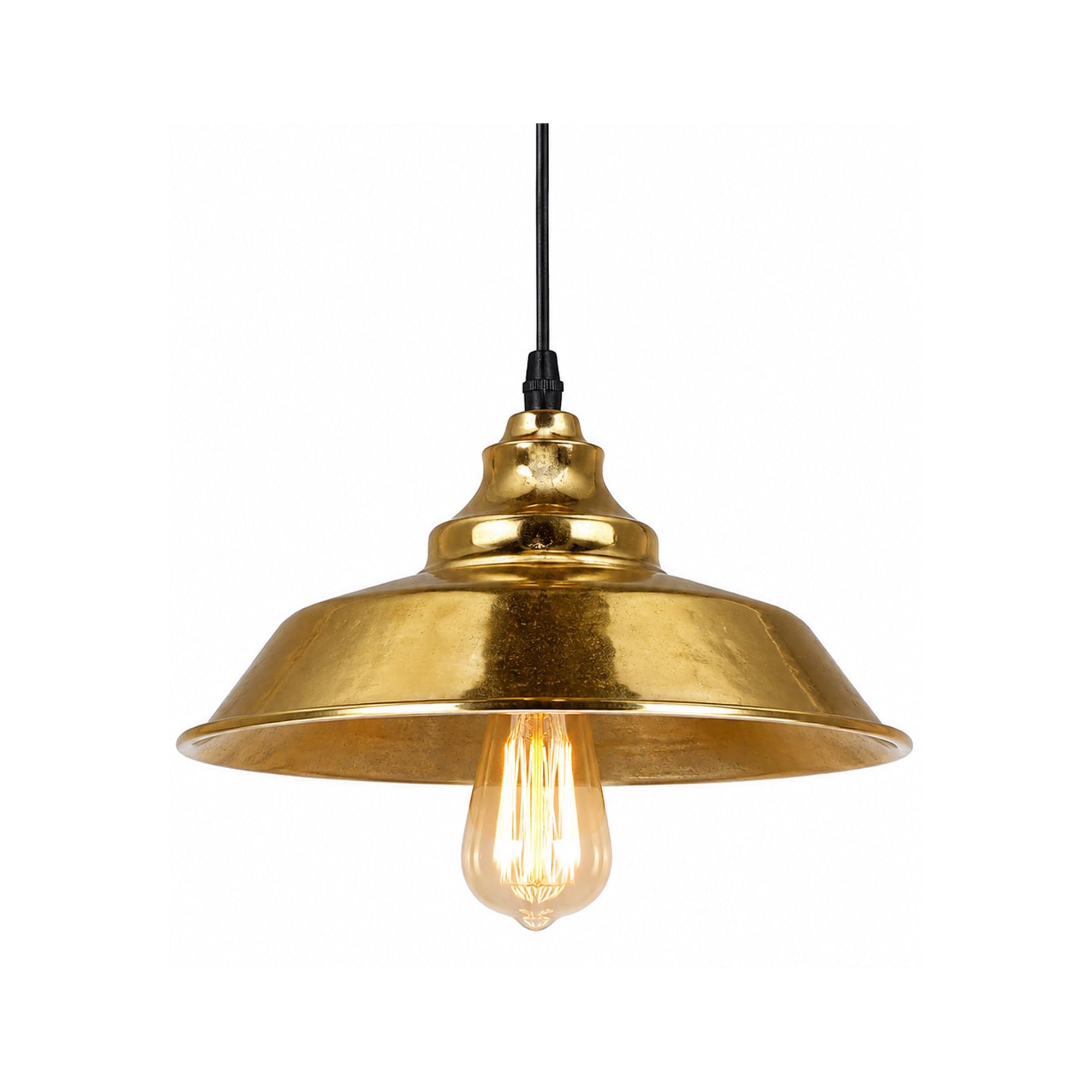 DC VOLTAGE Retro Pendant Light ‎French Gold Bowl Shade 22cm Metal Cage