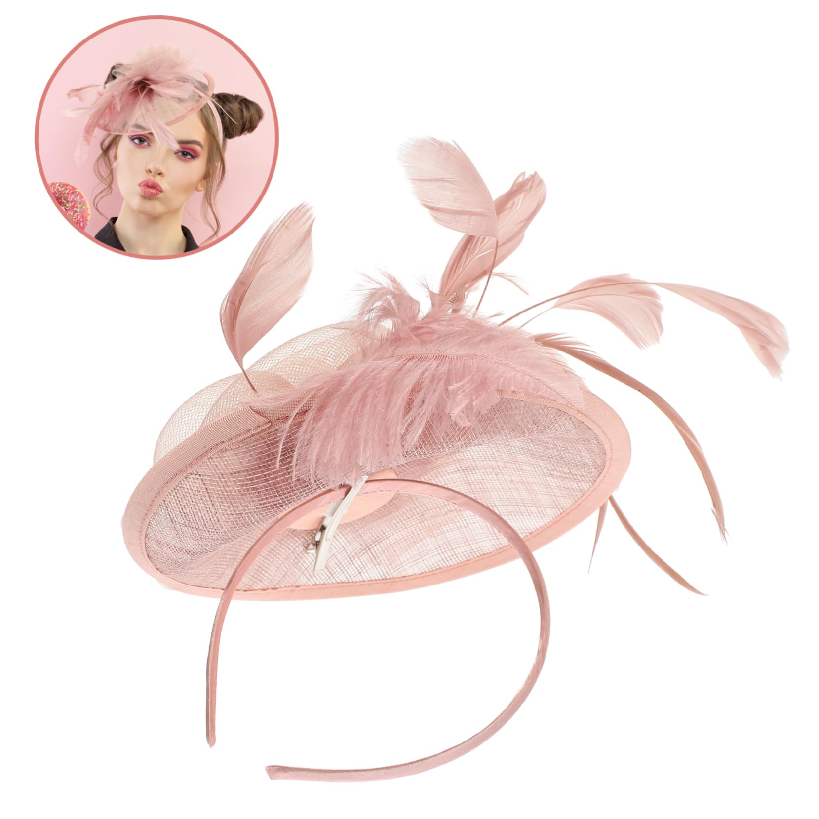 VALICLUD 4sets Fascinator per Donne Cappello Elegante per Feste Cerimonie e Party Teatrali con Accessori per Matrimonio e Cocktail