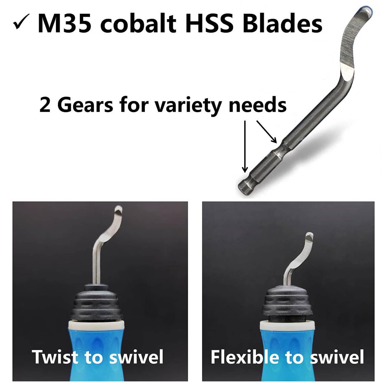 Deburring Tool with 2 Handles and 20 Pcs High Speed Steel Blades, Burr Remover Hand Tool for Resin, Plastics, Copper Pipes, PVC, and 3D Printing Works, Edge Burr Removing Tool