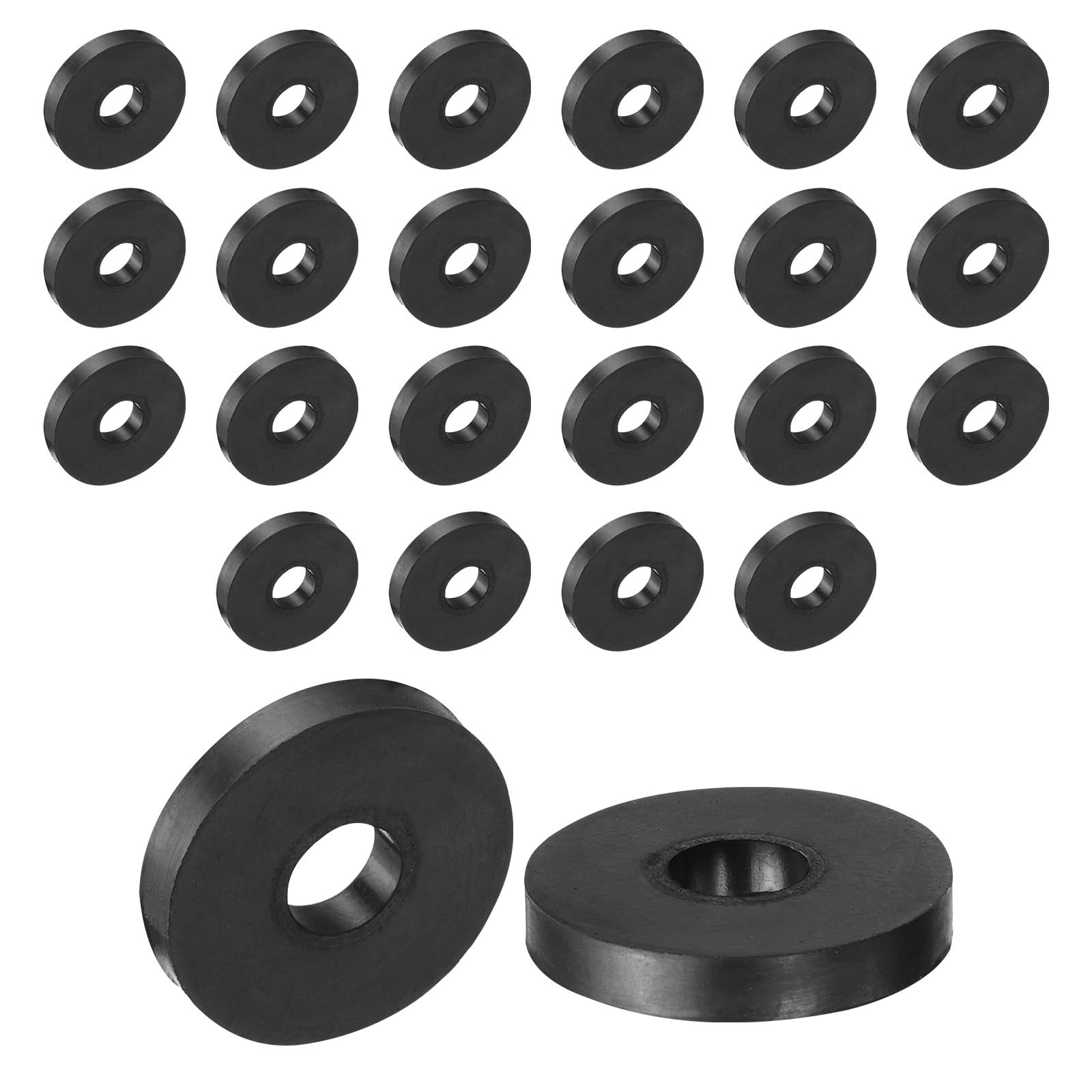 TA-VIGOR 24pcs Rubber Spacers 30mm OD x 10mm ID x 5mm Height – Anti-Vibration Rubber Blocks and Pads for Home, Car, Appliances – Shock Absorbing, Noise Reducing, Anti-Skid Washers