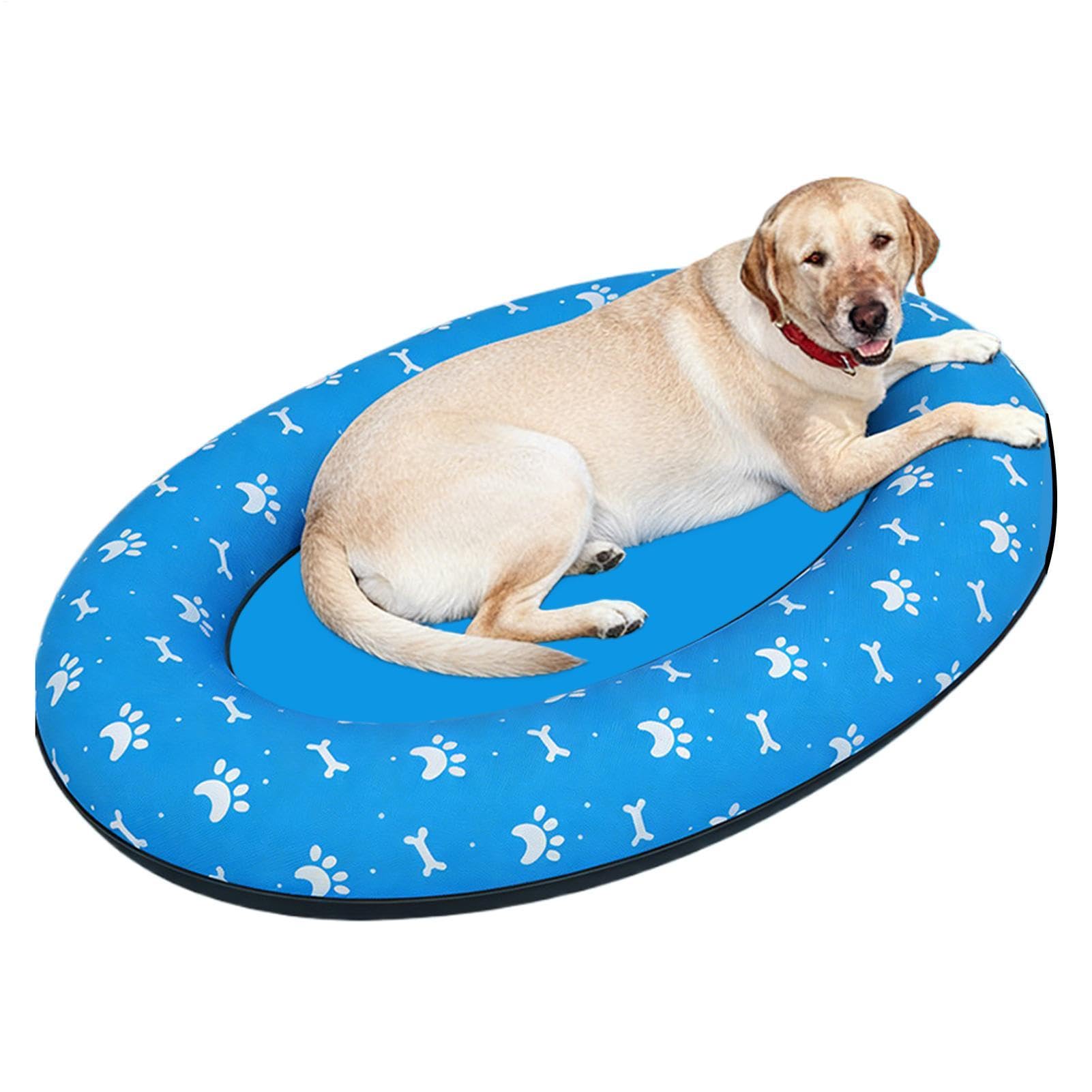 Tapis Flottant pour Votre Chien en Piscine Pliable Antidérapant | Radeau Gonflable pour Animal Pour Propriétaires de Chiens, Éducateurs, Plage Lac Rivière Jardin Parc Club