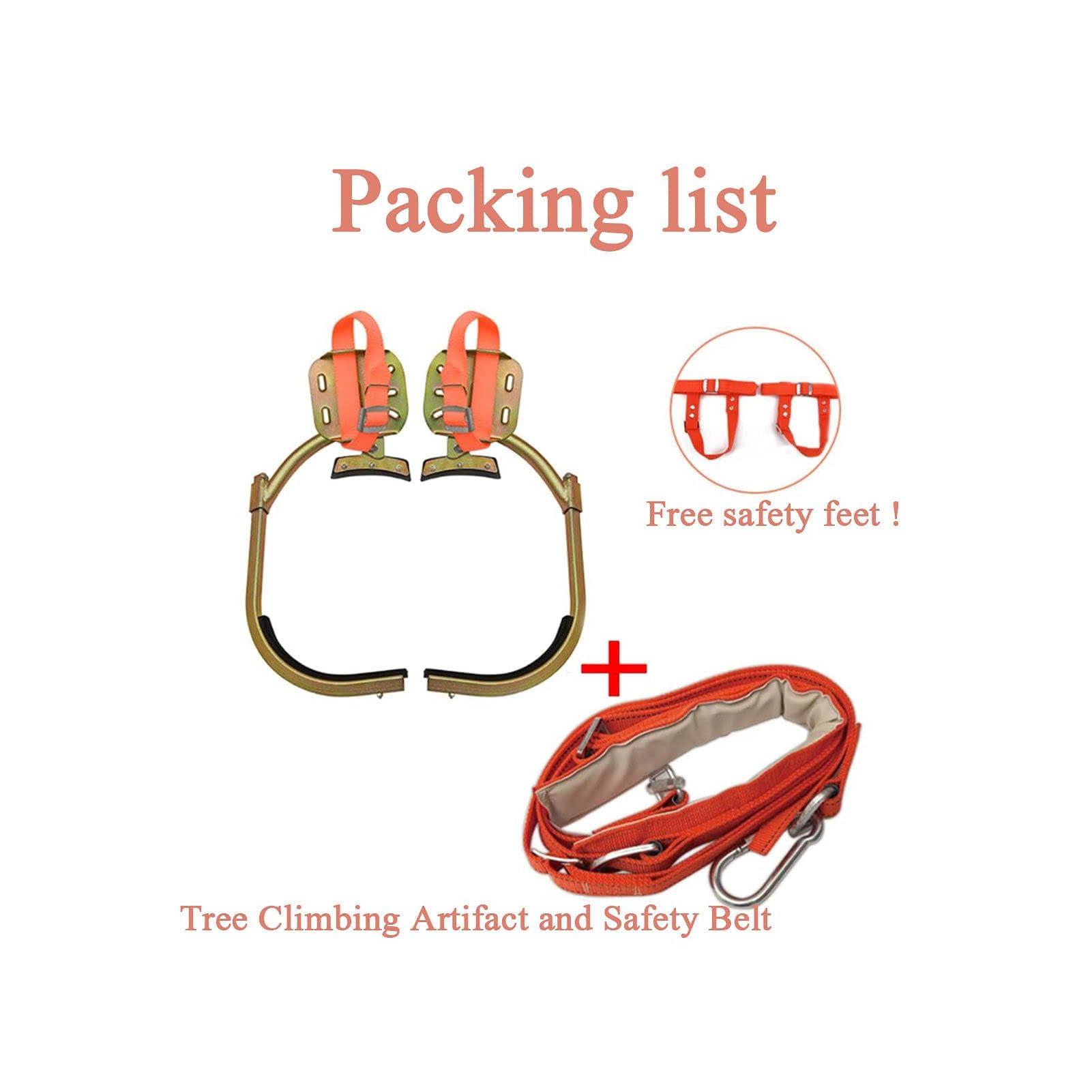 Set Completo di Ramponi per Alberi,Strumento Professionale con Design Antiscivolo,Resistente Duraturo per Arrampicata su Pali Lampioni Raccolta Cocco,350#