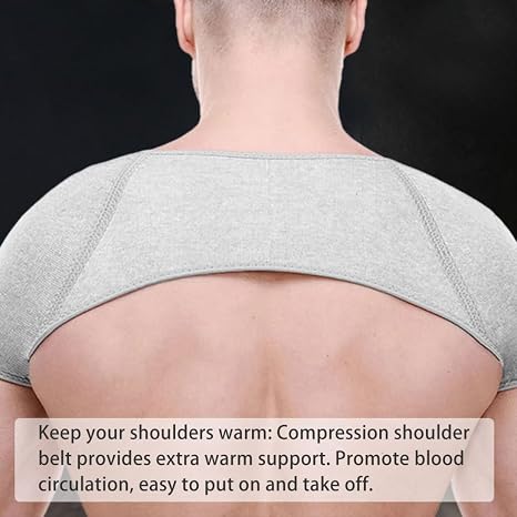 double shoulder brace Double Shoulder Support Brace Pain Relief Compression Shoulder Warm Wrap Protector L