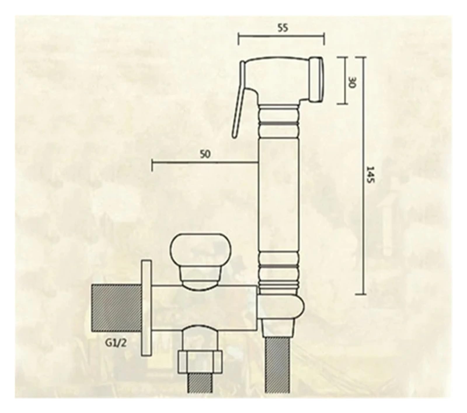 Doccetta per Bidet Spruzzatore for bidet portatile in ottone antico