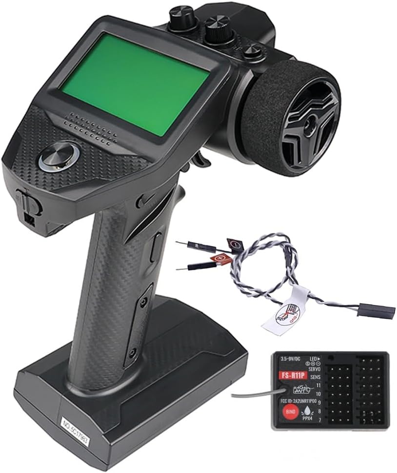 FS-G7P 7 Channels RC Transmitter and FS-R7P Receiver Fly 2.4GHz Sky Surface Remote Controller 20 Models Storage for RC Cars Boats Crawler Buggy