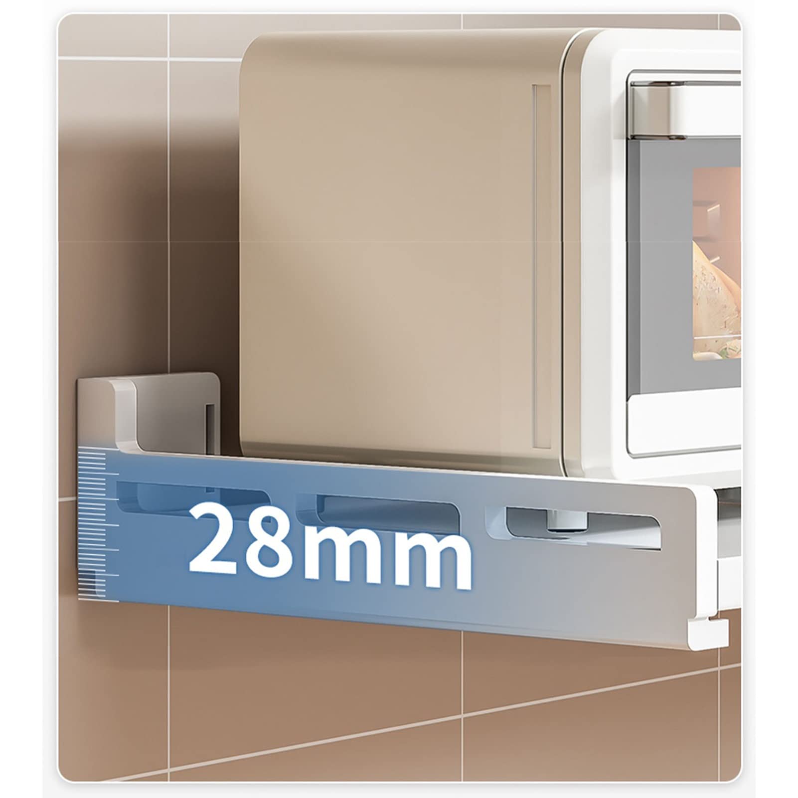 Mensola salvaspazio da parete per forno a microonde, soluzione di archiviazione per forni elettrici, pentole e padelle, accessorio essenziale da parete e cucina