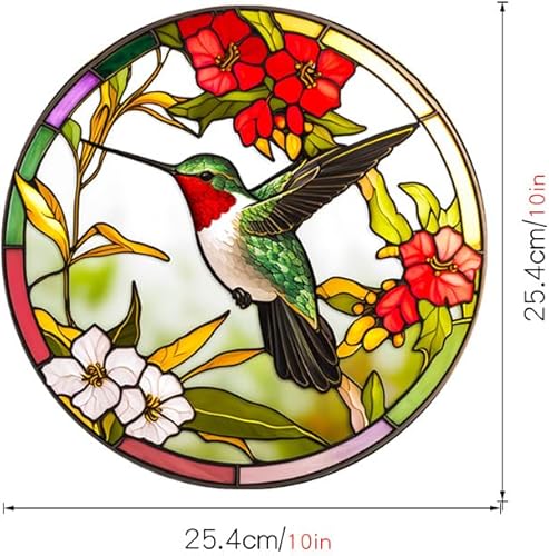 Miniatura 6 de Calcomanías de ventana para ventana, diseño de colibrí, vidrio estático, calcomanías de flores y pájaros, reutilizables, decoración del hogar