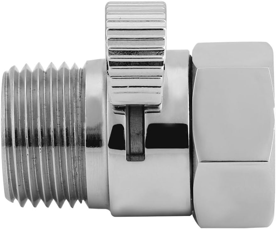 Shower Brass Shut Off Valve, 1/2" Contol Water Saver Valve with Metal Handle For Handheld Shower