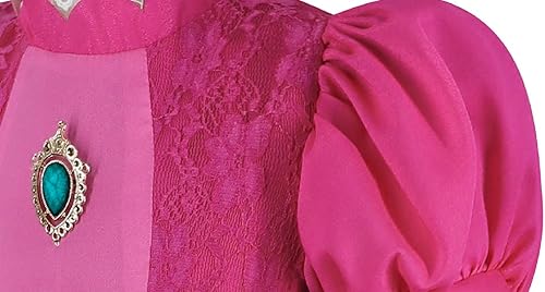 Miniatura 6 de Disfraz de princesa para niñas con corona, aretes azules, guantes, broche, melocotón, cosplay, Halloween, fiesta de cumpleaños