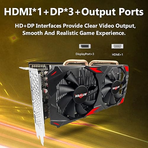 Miniatura 5 de SURALLOW RX 580 - Tarjeta gráfica de 8 GB, 2048SP, GDDR5, 256 bits para PC de juegos, PCIE 3.0, doble ventilador congelado tarjeta de video para