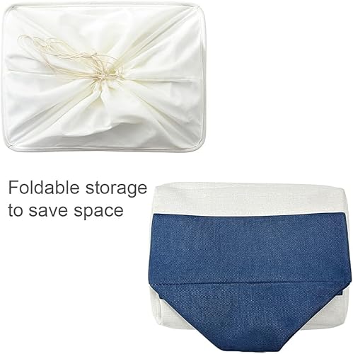 Miniatura 7 de TheWarmHome - Canasta de lona plegable con asas para almacenar y organizar estantes, ropa, juguetes o armario, ideal para regalo, tamaño grande, 16