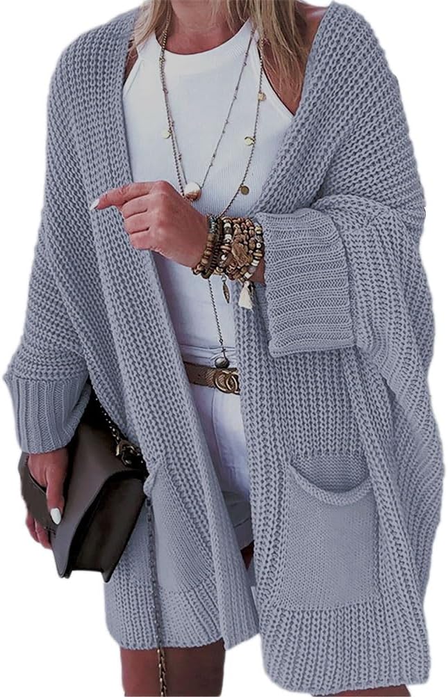 shownicer Cardigan Donna Manica Lunga Lavorato a Maglia Casual Cardigan Tinta Unita Maglione Cappotti Autunno Inverno A Blu XS shownicer Cardigan Donna Manica Lunga Lavorato a Maglia Casual Cardigan Tinta Unita Maglione Cappotti Autunno Inverno A Blu XS