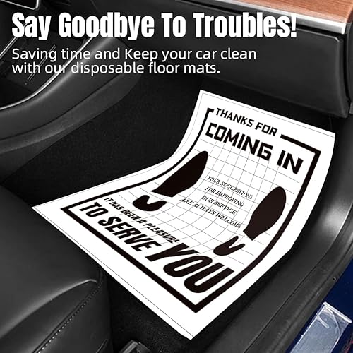 Miniatura 4 de 100 tapetes de papel desechables para automóvil alfombrillas de papel kraft impermeables portátiles blancas para protección interior del automóvil -