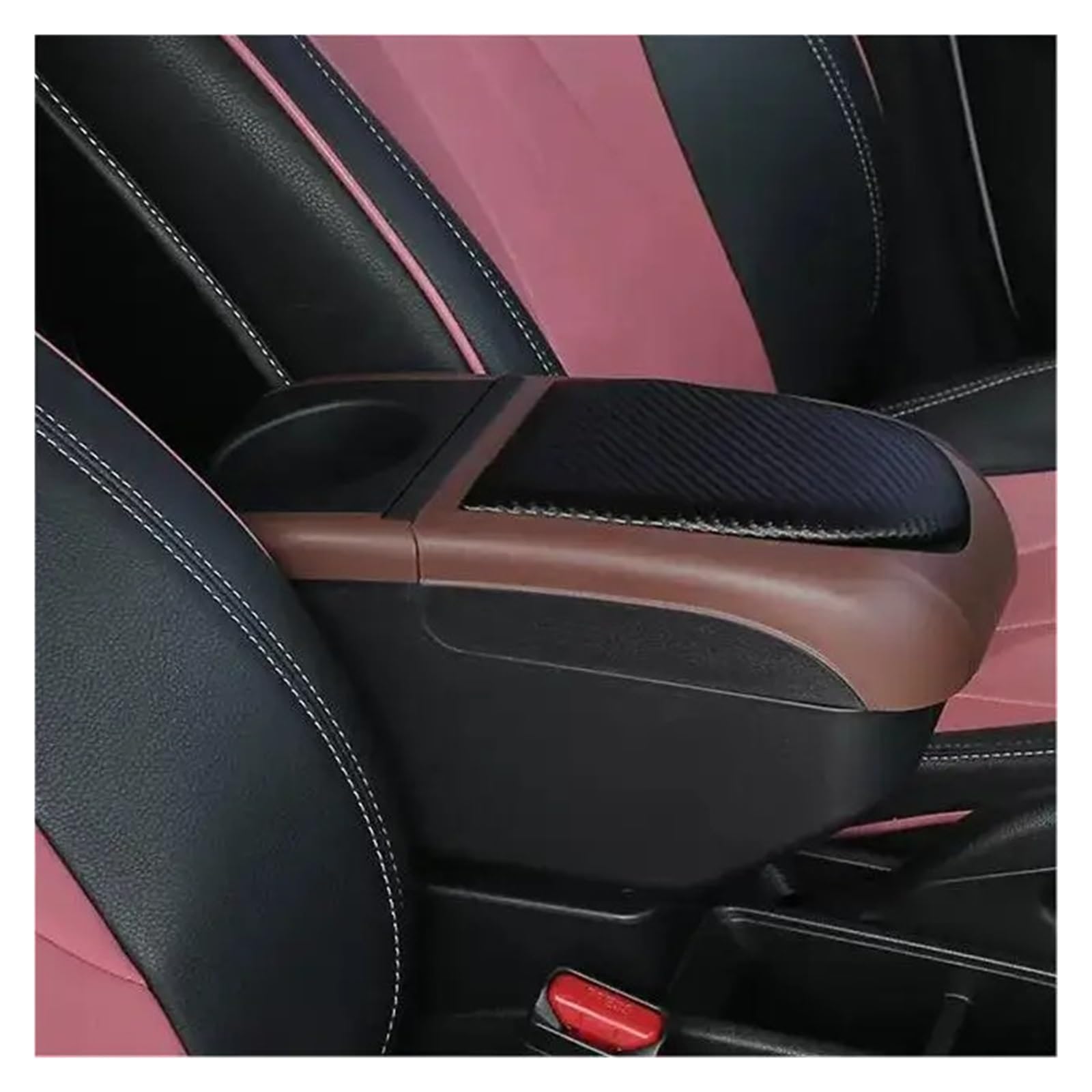 UMDJJU For Hyundai For I10 HB20 2013-2024 Armrest Box Center Storage Car Centre Console Armrest Box(Black coffee color)