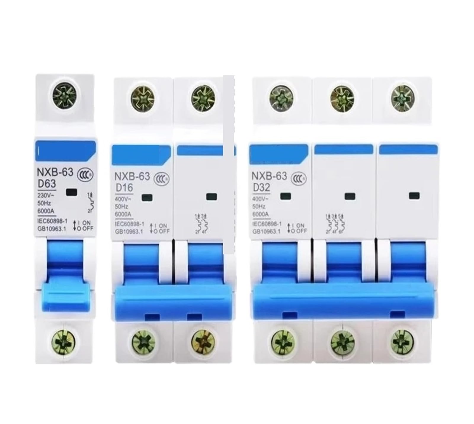 CJKXPZMH 1PCS NXB-63 Curve D 1P 2P 3P 4P Mini Circuit Breaker Air Switch DZ47(32A)
