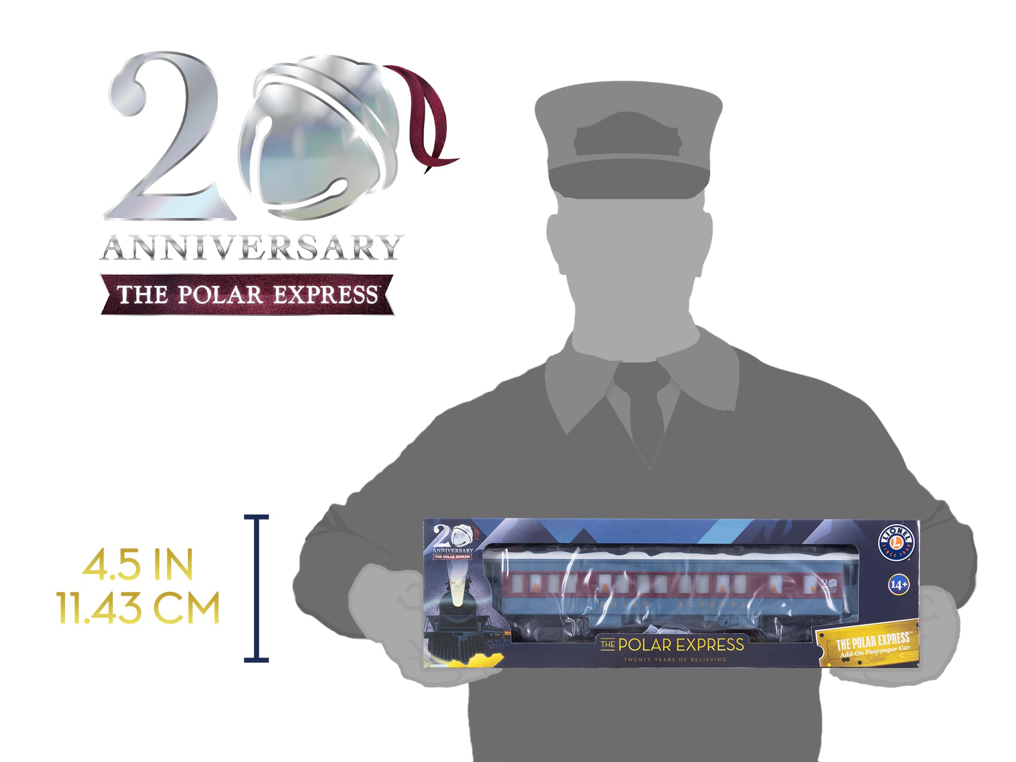 Lionel The Polar Express 20th Anniversary O Gauge Model Train Coach Car with White Roof - Image 9