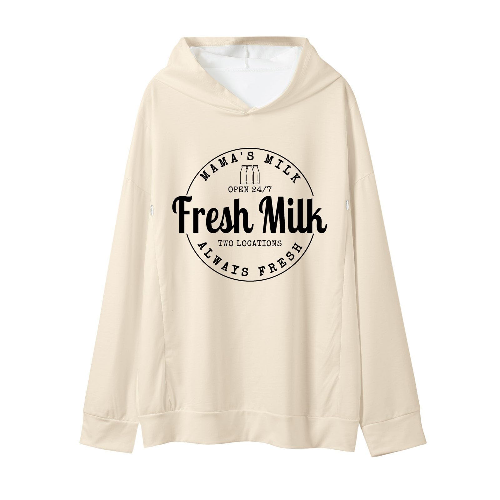 Sweats à Capuche Allaitement Femme Zip Manche Longue Sweats à Capuche Grossesse Zipper Sur Les Côtés Vetement D Allaitement Sweats à Capuche Allaitement Zip Hoodie D'allaitement