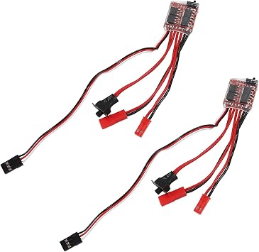 2pcs RC 20A Brushed ESC Electronic Speed Controller w/Brake for 1/16 1/18 1/24 RC Car Boat Tank