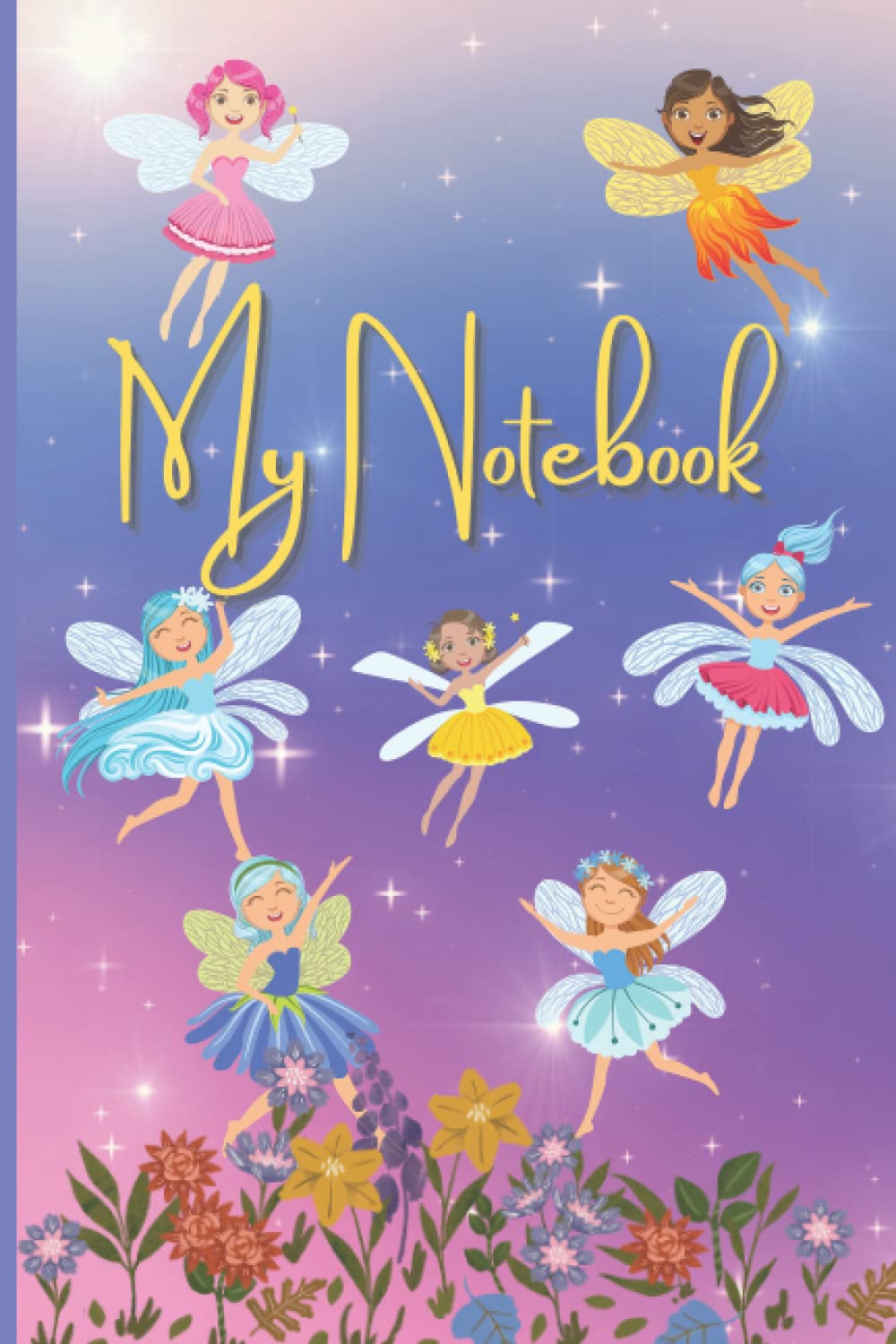 Carnet féerique mignon avec couverture illustrée cahier ligné 120 pages pour fille et adulte