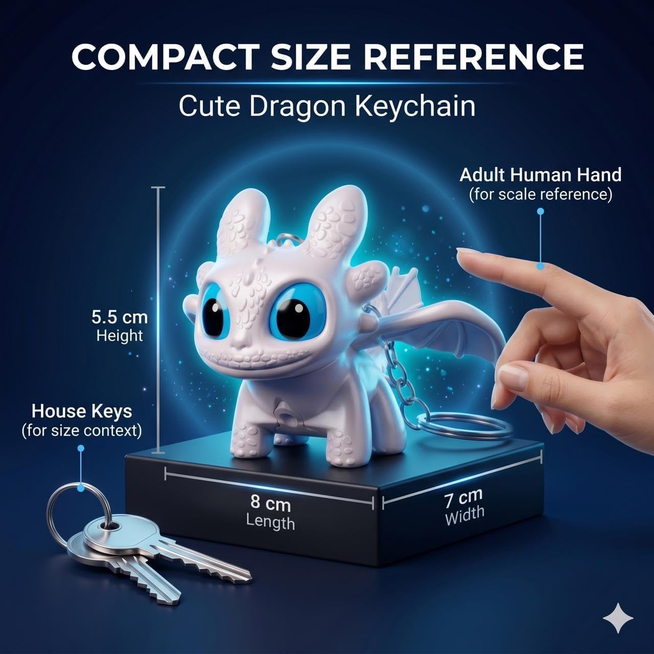 DEVAR Dragon Keychain Toy - LED Light & Moving Wings -4