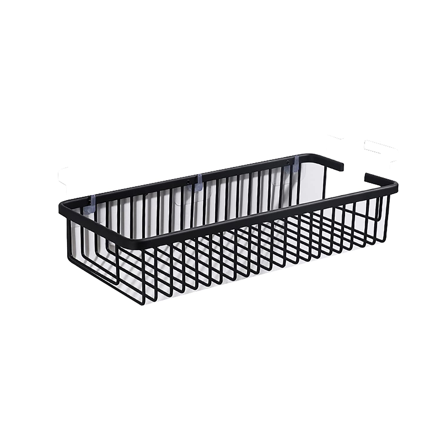 Bathroom Shelf Black white 11 81inch Rustproof Shower Caddy Wall Shower Shelf Bracket Mount punch free Bathroom Shelf