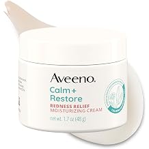 Aveeno Calm + Restore Redness Relief Moisturizing Face Cream, Non-Comedogenic Facial Moisturizer with Ceramide & Vitamin B5, Hydrating for Dry, Sensitive Skin, Hypoallergenic, Fragrance-Free, 1.7 Oz