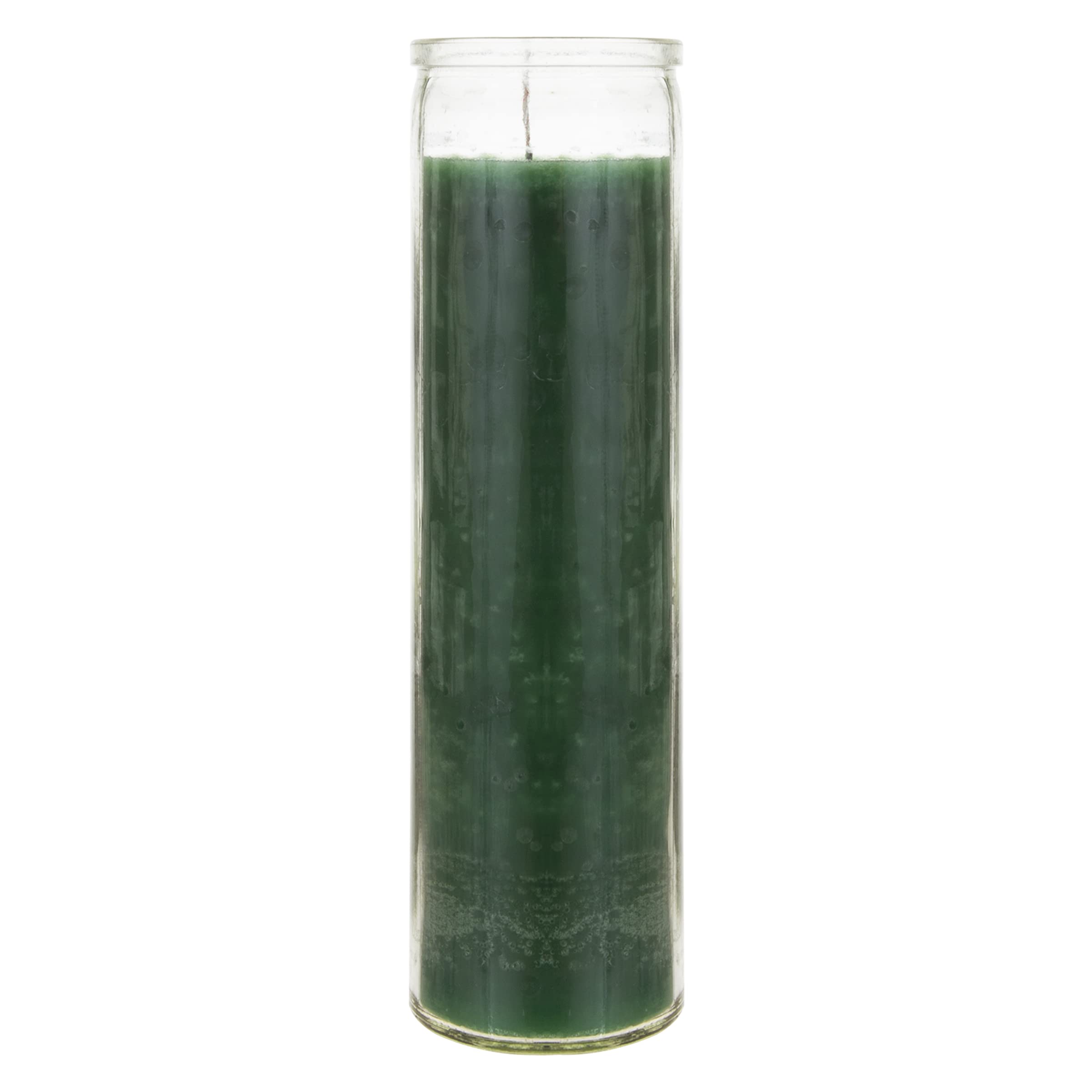 Mega Candles 1 pc Unscented Green 7 Day Glass Container Devotional Prayer Candles, Premium Wax Candle 2 Inch x 8 Inch, Sanctuary, Vigils, Prayers, Blessings, Religious, Memorials, Remembrance