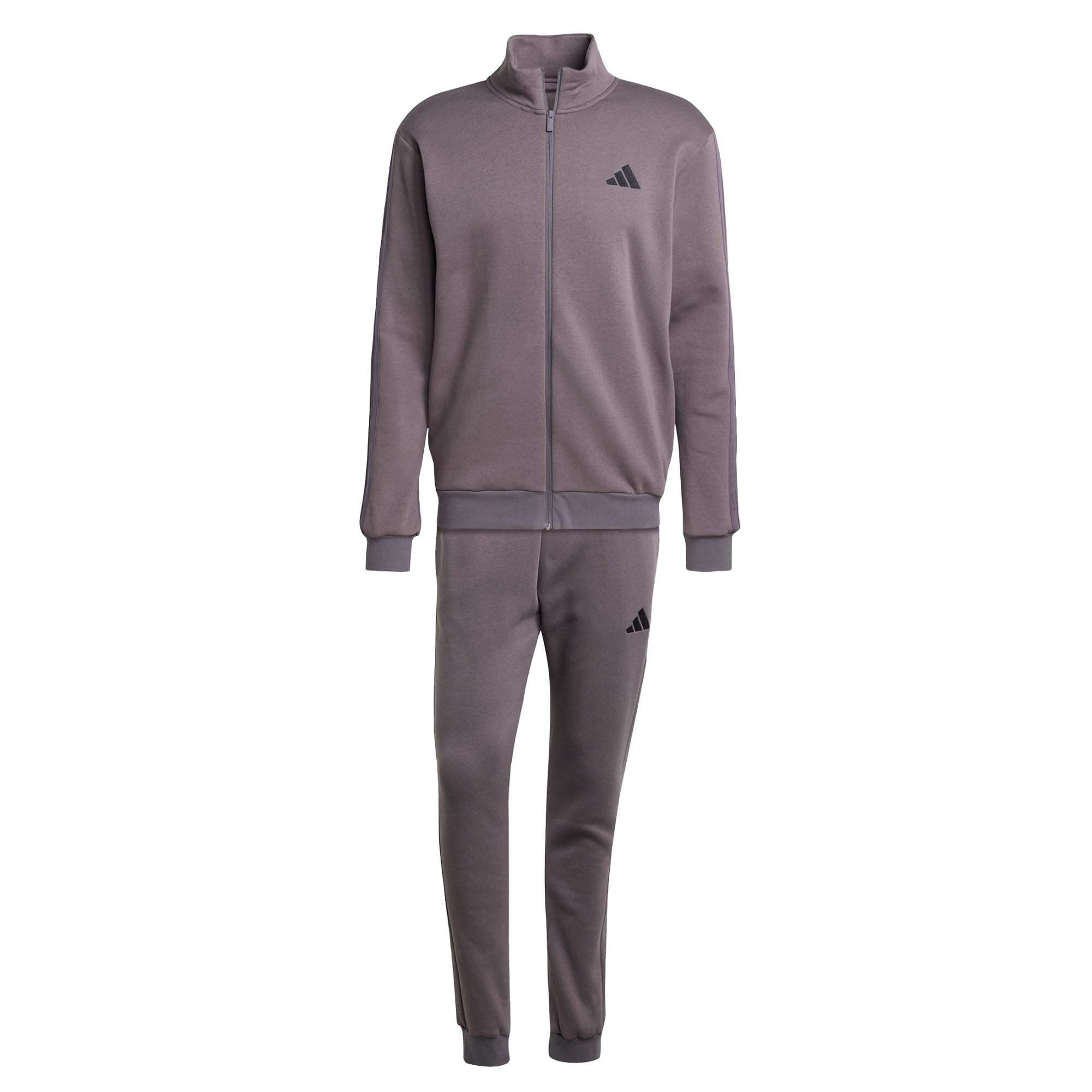 adidas Men's SPORTSWEAR BASIC 3 STRIPES TRICOT TRACKSUIT, Grey Strata, XS