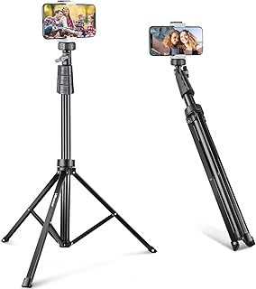 UBeesize 67'' Phone Tripod Stand & Selfie Stick Tripod, All in One Professional Cell Phone Tripod, Cellphone Tripod with Wireless Remote and Phone Holder, Compatible with All Phones/Cameras
