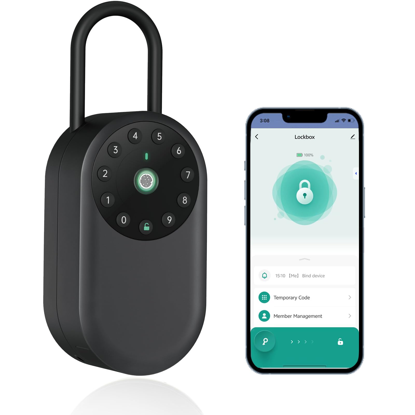 SEPOX Boîte de verrouillage à clé intelligente, empreinte digitale