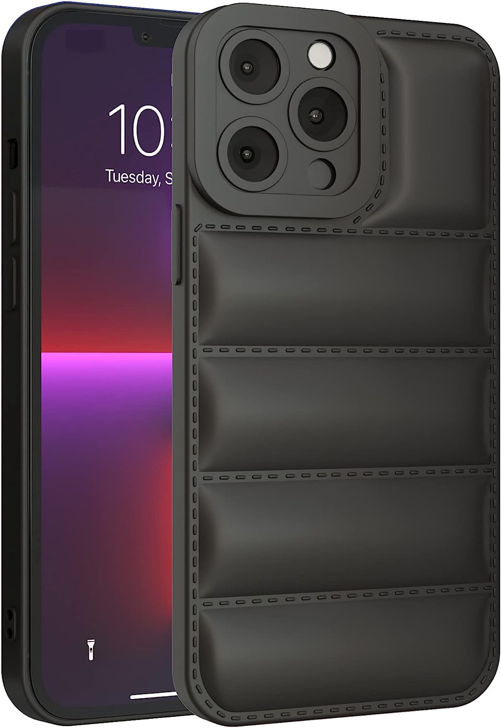 YellowCult Ultra Soft Touch Plush Down & 3D Protective Shockproof Puffer Airbag Silicone Back Cover Case for Apple iPhone 11 Pro Max (6.5 Inch) (Midnight Black) (B0CCL92KFF) Amazon Price History, Amazon Price Tracker