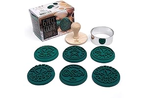 PJ BOLD Marijuana Silicone Cookie Stamps and Marijuana Leaf Cookie Cutter