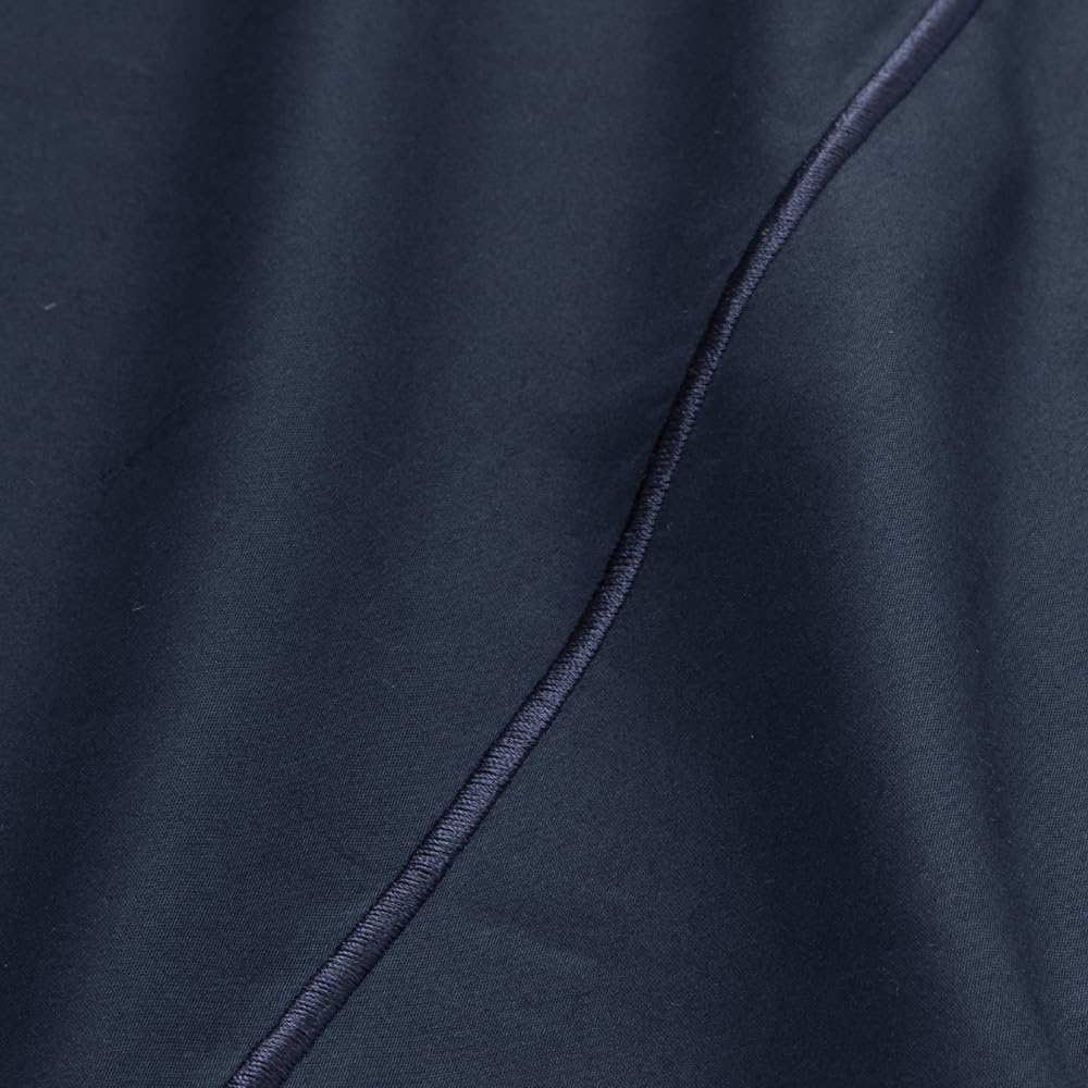 COTTON ARTean Funda Nórdica cama 105 satén algodón 400 Hilos LOREA Azul Funda edredón 180x220 + 1 Funda Almohada + Bajera Ajustable Cierre con Botones.