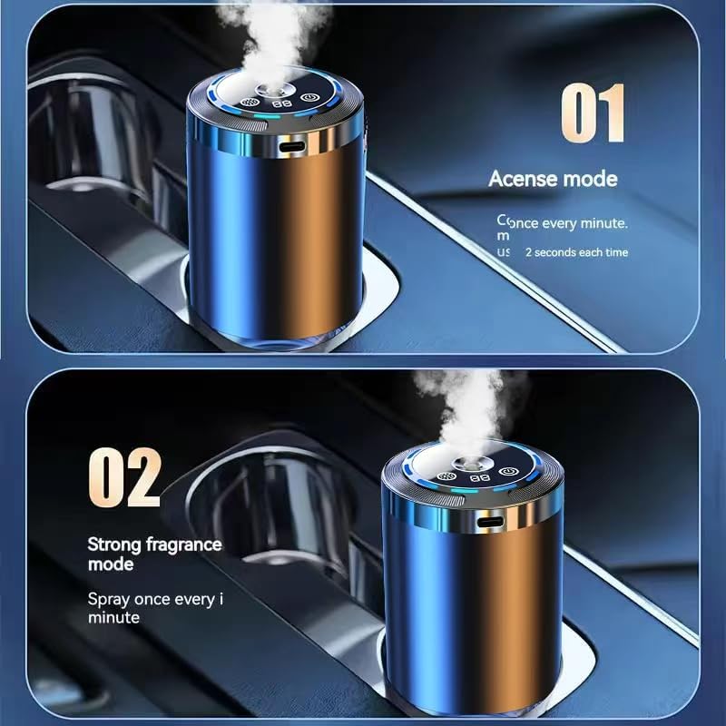 Smart Car Air Fresheners, 5 Mode Adjustable Rechargeable Aroma Diffuser, for Home Office Driving (Various Fragrance Types Available) (1 pc Gardenia)
