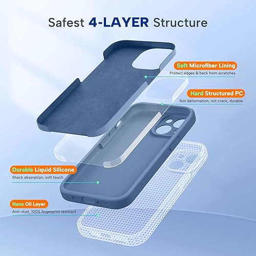 Miniatura 944 de Miracase - Funda diseñada para iPhone 11 con protector de pantalla, funda de goma de silicona líquida, protección total contra caídas y a prueba