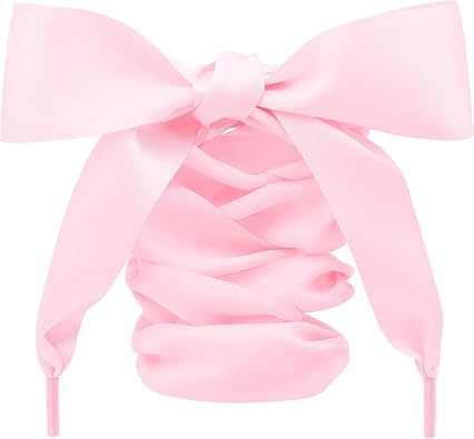 Satin Ribbon Shoelaces for Women 3.8CM Wide Silk Shoe Laces 2 Pair | Sneakers Shoestrings, Smooth, Shiny, Stay Tied, for Wedding Shoes