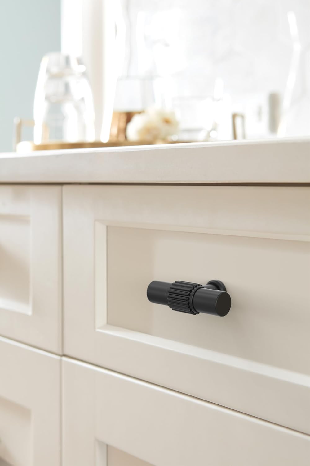 Amerock Farewind 2 inch (51mm) Length Matte Black Cabinet Knob, BP37801MB