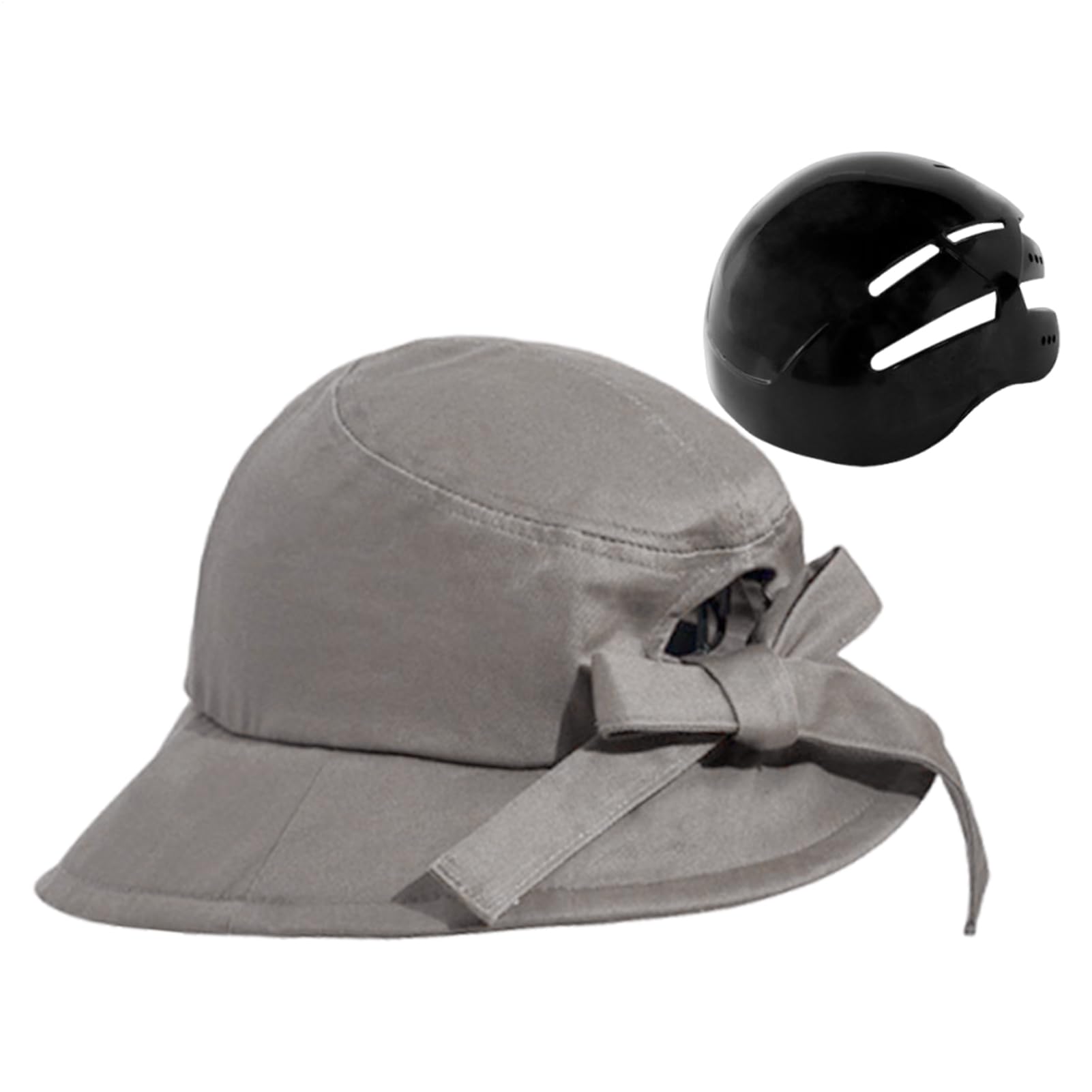 Cascos portátiles ajustables con diseño unisex de ala ancha gris oscuro 8