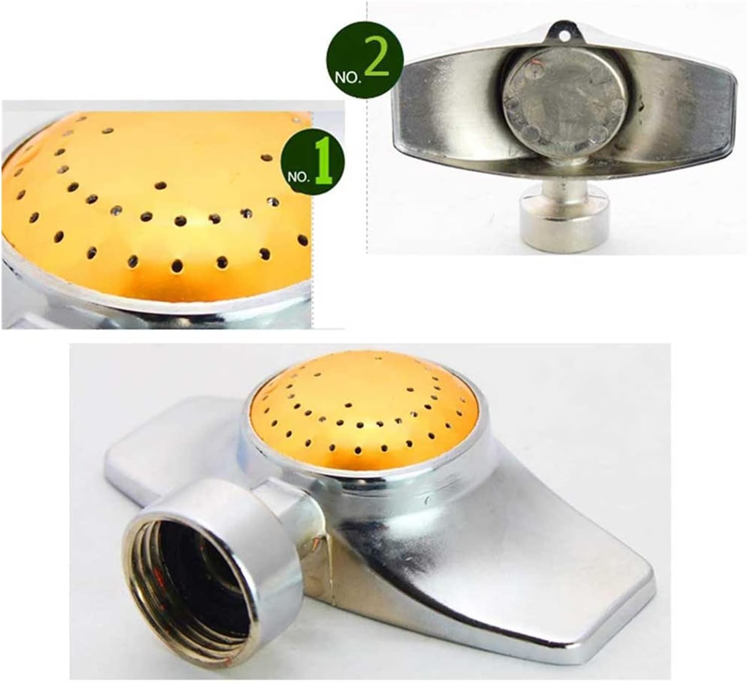 Gardening Irrigation Dripper Zinc Alloy Metal Round Point Sprinkler Automatic 360° Garden Irrigation Lawn Sprinkler Watering Spray Gardening Sprinkler 2019 (Color : Silver)