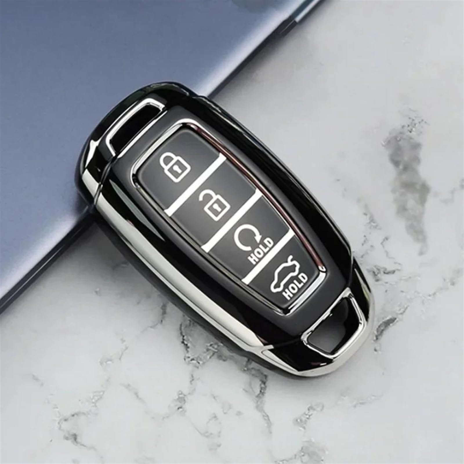 Carcasa para llave Hyundai con 4 botones compatible con Accent y Santa Fe 3