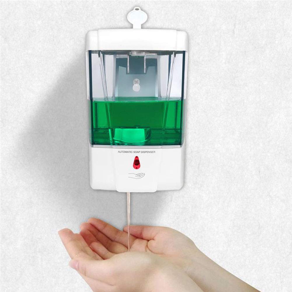 Dispensador de jabón de manos libres 700 ml, dispensador de jabón líquido montado en la pared automático Botella de jabón sin contacto para baño de cocina