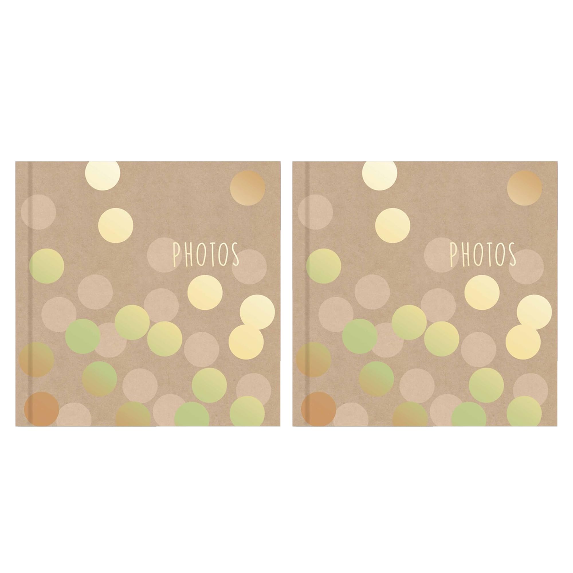 Set of 2-4" X 6" Photo Album 200 Slip in Pockets Picture Album Small Picture Book Memory Book for Christmas Wedding Family Baby Shower Vacation Anniversary(Kraft Cover Gold Polka Dot)
