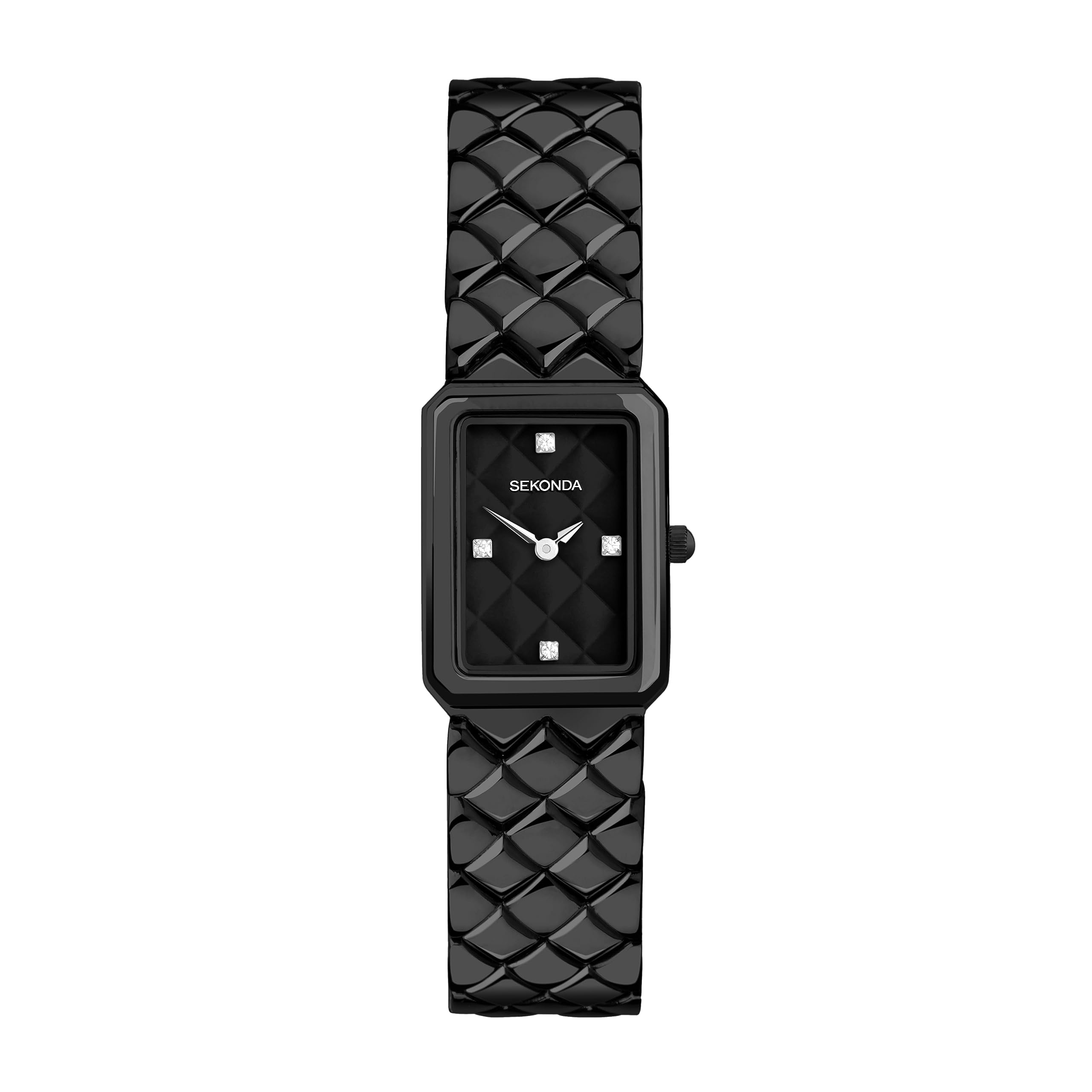 Sekonda Lunar Womens Analogue Watch 20mm Black Alloy Bracelet