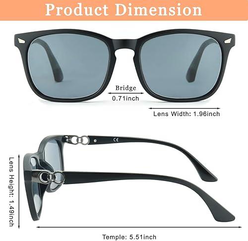 Miniatura 6 de Paquete de 2 lentes de sol de lectura para mujer, lentes de sol graduados, lentes de sombra tintadas, protección UV400 antirreflejos