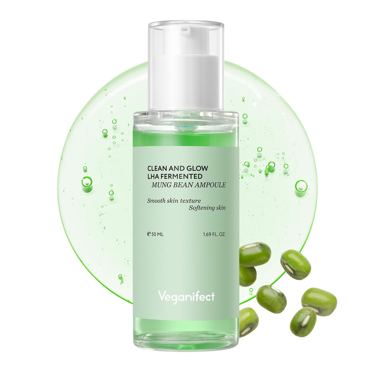 Mung Bean Serum, Enhancing Moisture Barrier, Gentle Exfoliation, For Glow Skin, Korean Skin Care, Vegan, 1.69 Fl Oz