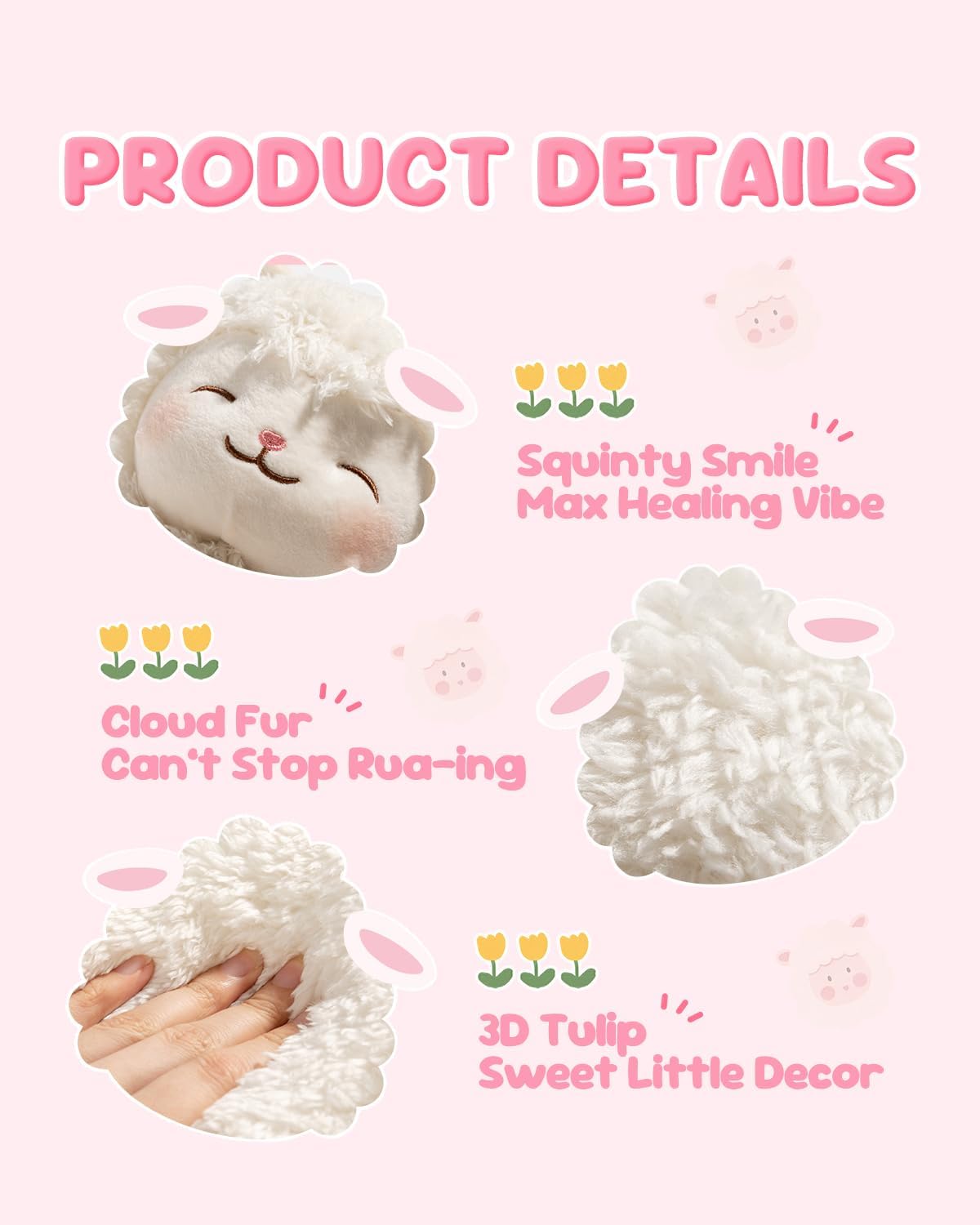 MINISO 11 Inch Sheep Plush - Standing Fluffy Lamb Stuffed Animal Doll, Super Soft Huggable Stuffy Toy for Kids & Adults (White)