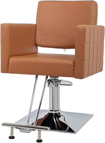 Silla de peluquería para estilista de peluquería de asiento ancho, silla de peluquería hidráulica con reposapiés de acero inoxidable, silla de