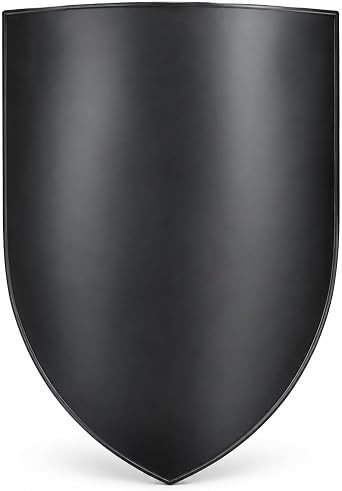 Armory ReplicasTM Medieval Heater Shield, Polished 18 Gauge Steel, 28 Inch Knight Shield with Wooden Leather Grip