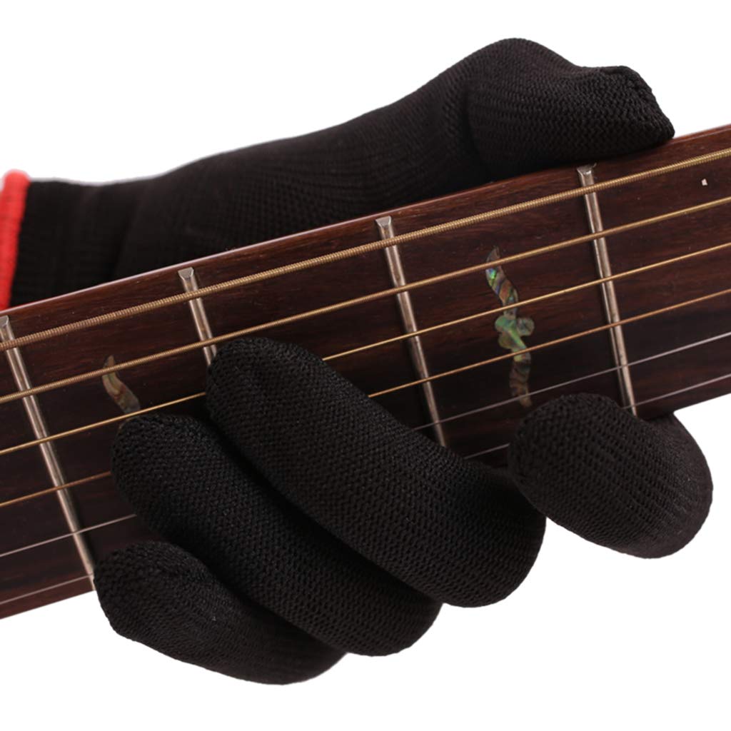 2Pcs Electric Guitar Players Nylon Gloves Guitar Bass Glove Musical Instrument Practice Hand Cover